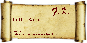 Fritz Kata névjegykártya